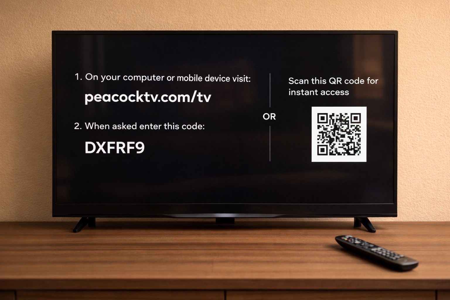 Peacock Activation Code Display