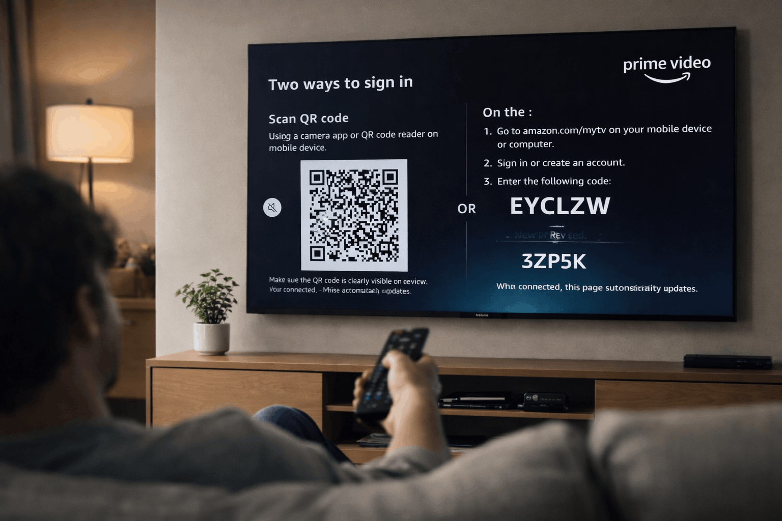 Generate a new sign-in code on TV